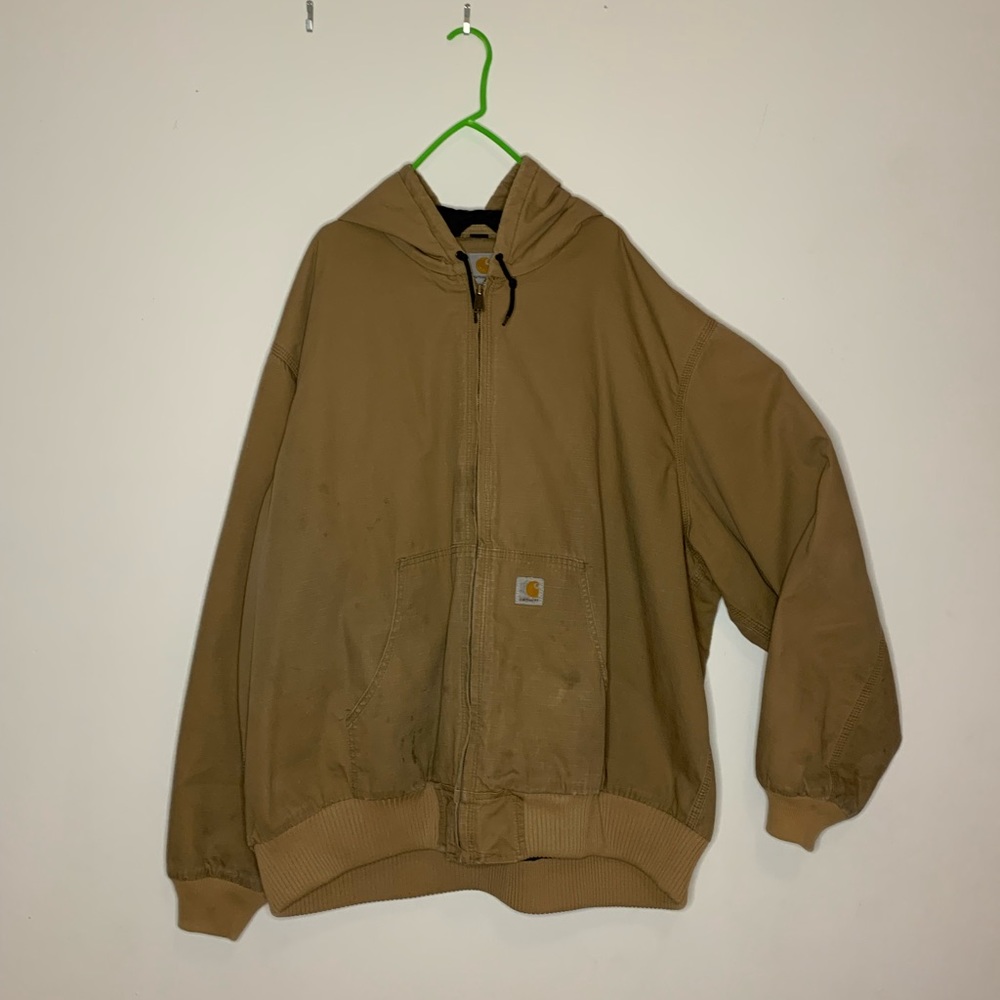 Vintage 2000s Carhartt Mens Heavyweight Canvas Work Jacket Hoodie